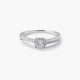 Anillo de oro blanco 18K diamante natural 0.11 ct. 