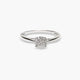 Anillo de oro blanco 18K diamante natural 0.05 ct. 
