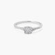 Anillo de oro blanco 18K diamante natural 0.11 ct. 