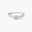 Anillo de oro blanco 18K diamante natural 0.12 ct. 