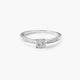 Anillo de oro blanco 18K diamante natural 0.12 ct. 