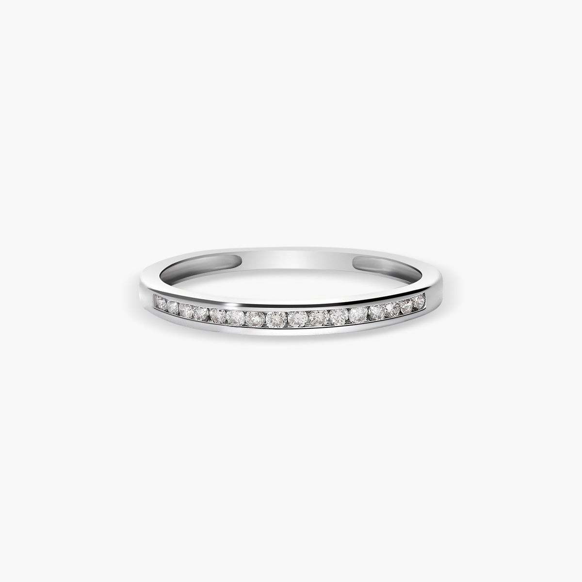 Anillo de oro blanco 18K diamante natural 0.18 ct. METEOROIDS