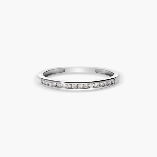 Anillo de oro blanco 18K diamante natural 0.18 ct. METEOROIDS