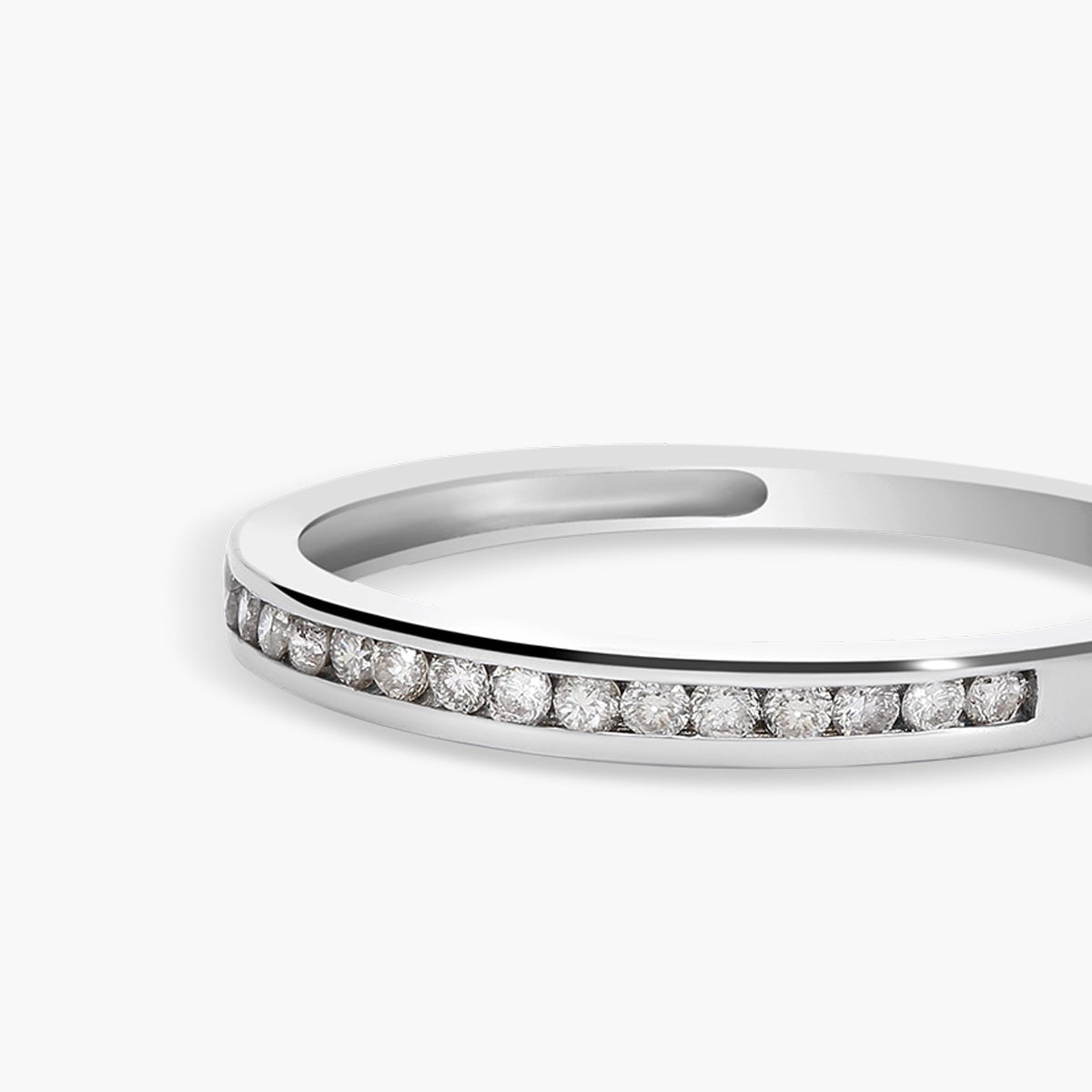 Anillo de oro blanco 18K diamante natural 0.18 ct. METEOROIDS