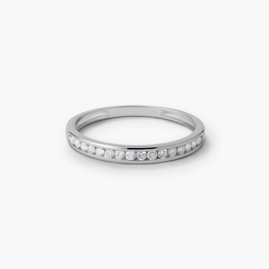 Anillo de oro blanco 18K diamante natural 0.25 ct. METEOROIDS