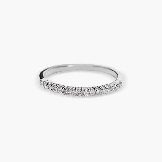 Anillo de oro blanco 18K diamante natural 0.2 ct. STARS