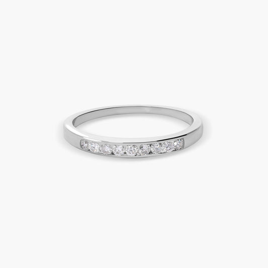 Anillo de oro blanco 18K diamante natural 0.23 ct. METEOROIDS