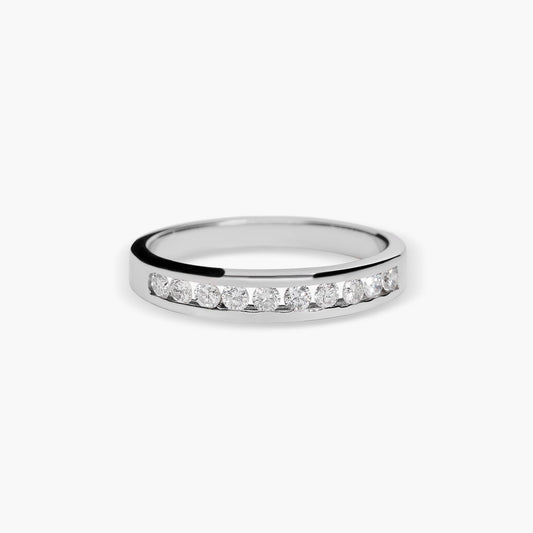 Anillo de oro blanco 18K diamante natural 0.4 ct. METEOROIDS