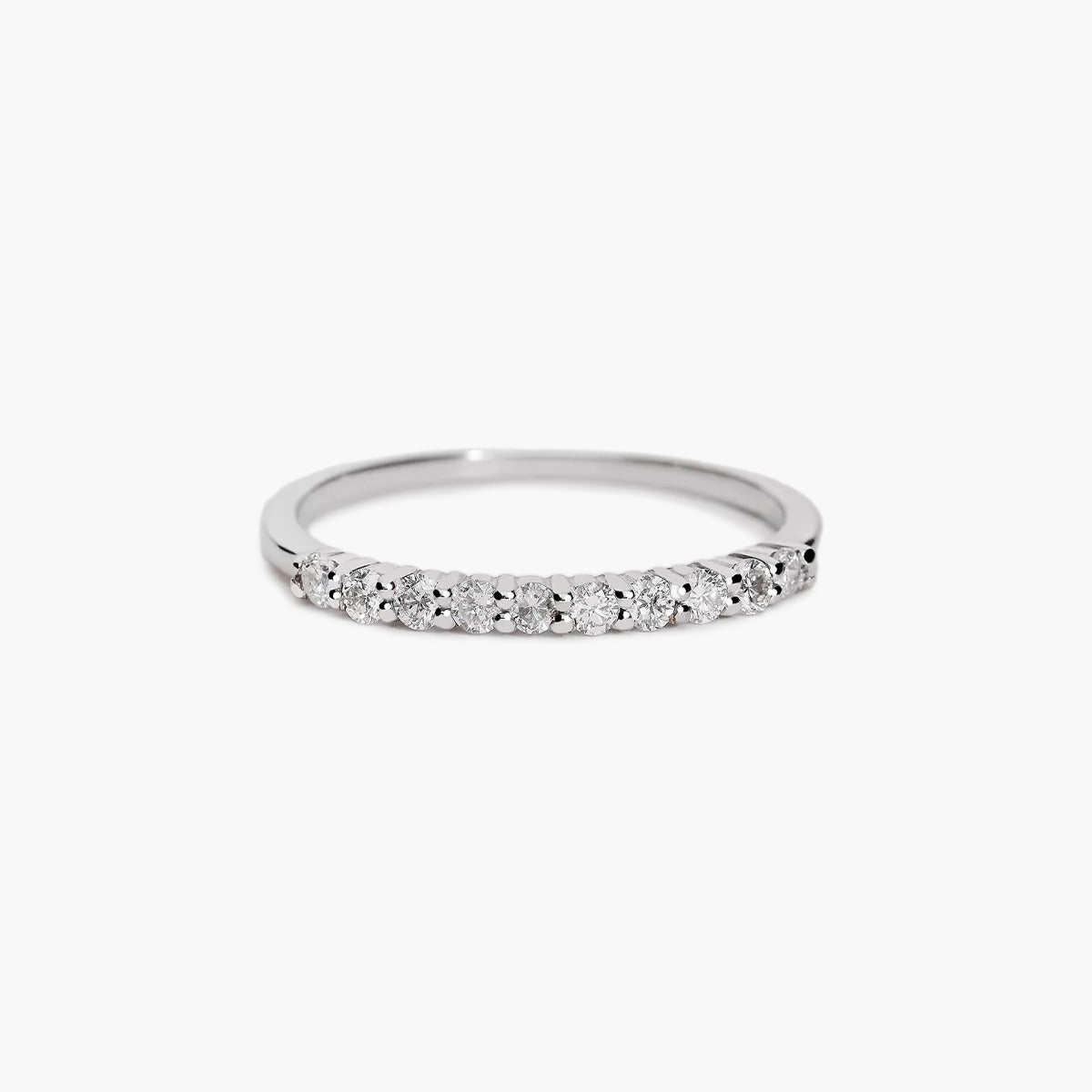 Anillo de oro blanco 18K diamante natural 0.25 ct. STARS