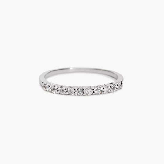 Anillo de oro blanco 18K diamante natural 0.25 ct. STARS