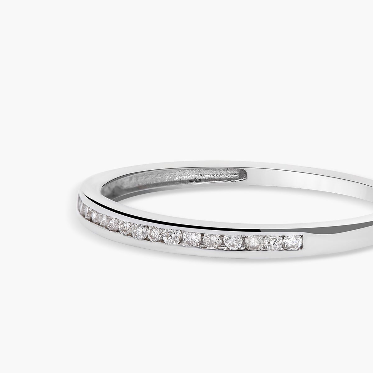 Anillo de oro blanco 18K diamante natural 0.1 ct. METEOROIDS