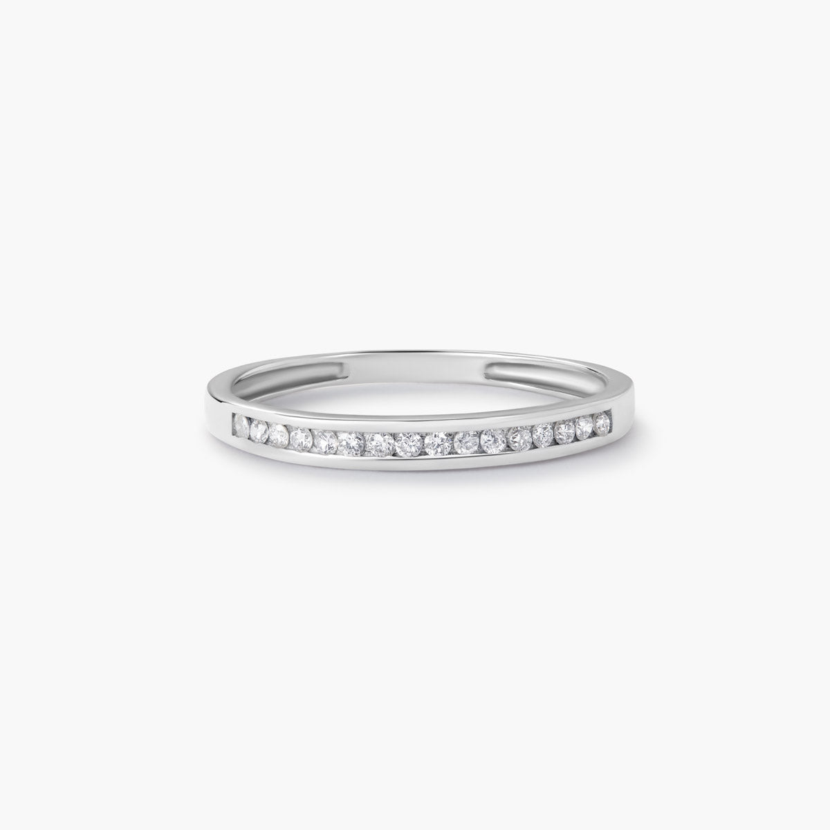 Anillo de oro blanco 18K diamante natural 0.15 ct. METEOROIDS