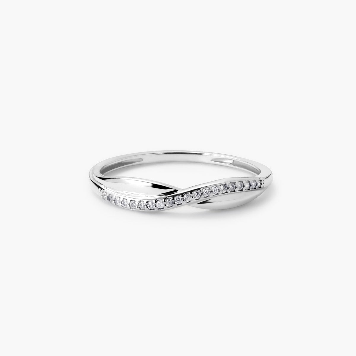 Anillo de oro blanco 18K diamante natural 0.07 ct. 