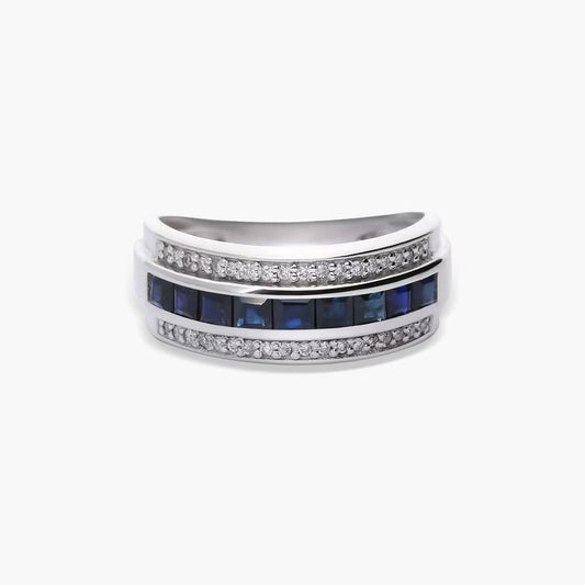 Anillo de oro blanco 18K diamante natural 0.18 ct. CASINO
