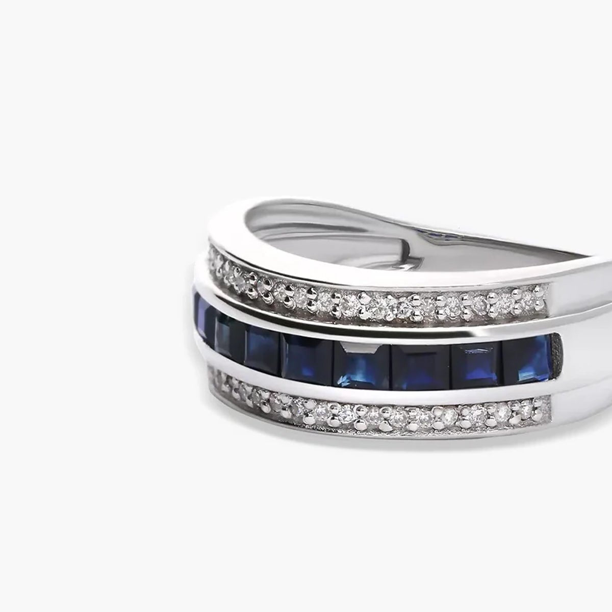 Anillo de oro blanco 18K diamante natural 0.18 ct. CASINO