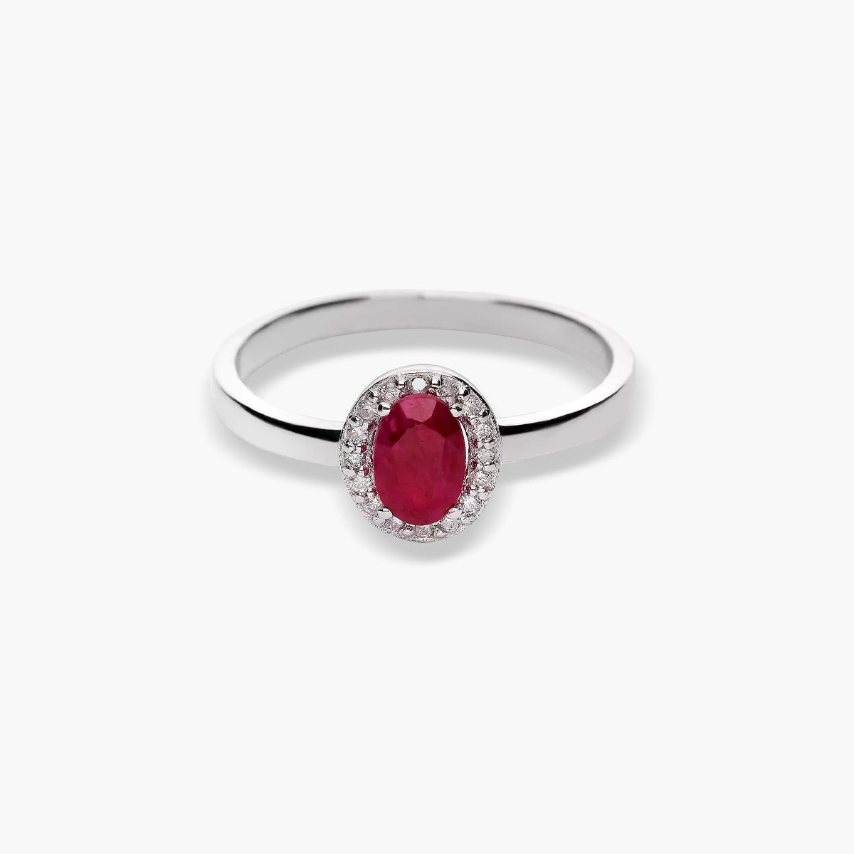Anillo de oro blanco 18K diamante natural 0.08 ct. RANI RUBY