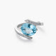 Anillo de oro blanco 18K diamante natural 0.16 ct. OCEAN