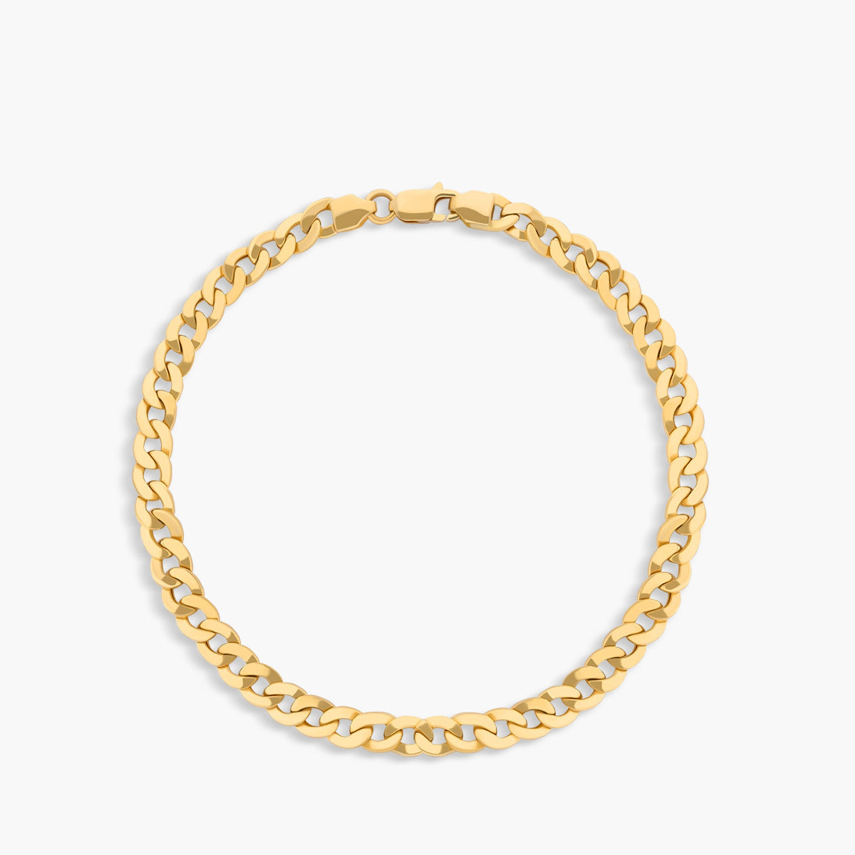 Pulsera de oro 18K malla barbada 21 cm