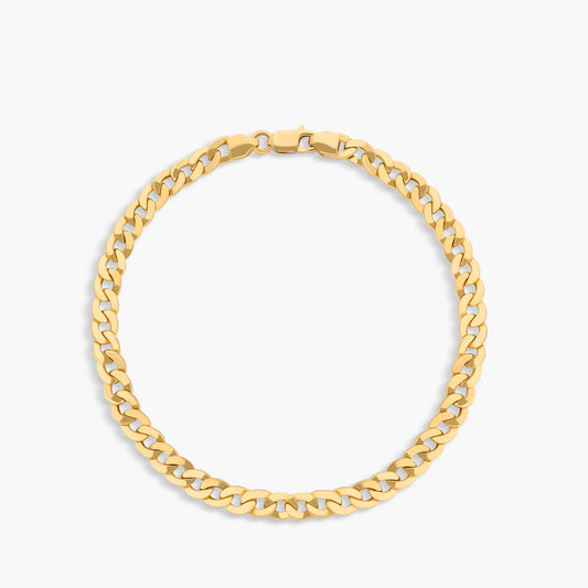 Pulsera de oro 18K malla barbada 21 cm