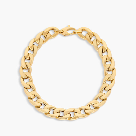 Pulsera de oro 18K eslabón barbada 21 cm