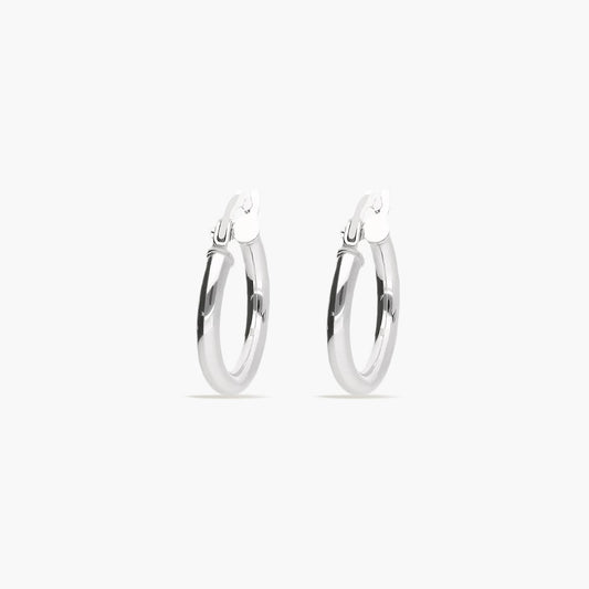 Pendientes de aro de oro blanco 18K 20 mm PERPETUAL