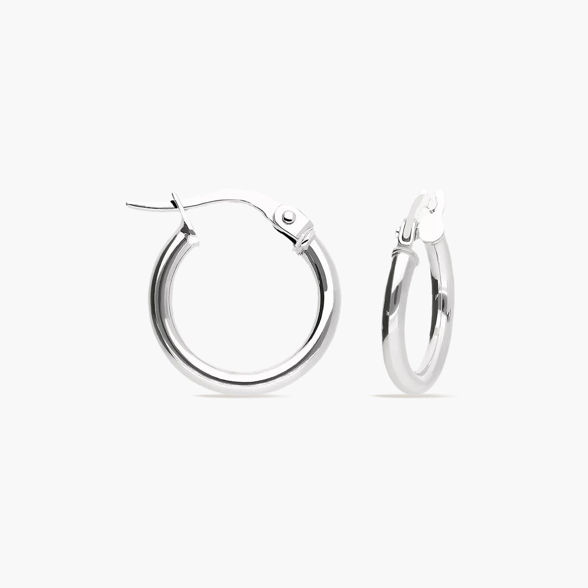 Pendientes de aro de oro blanco 18K 20 mm PERPETUAL