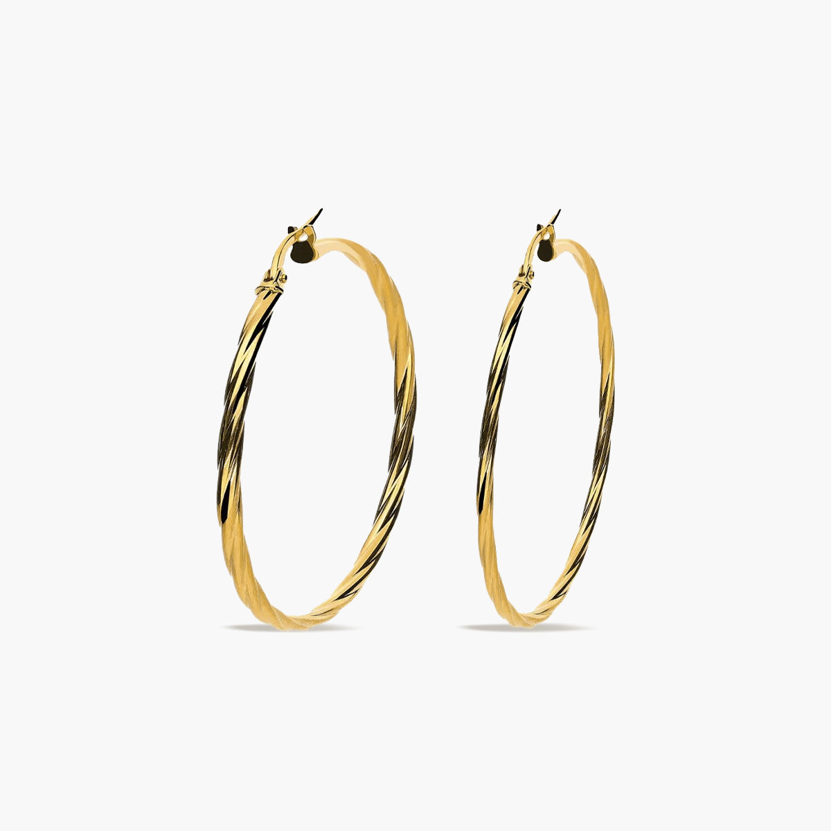 Pendientes de aro de oro 18K 30 mm TWIST