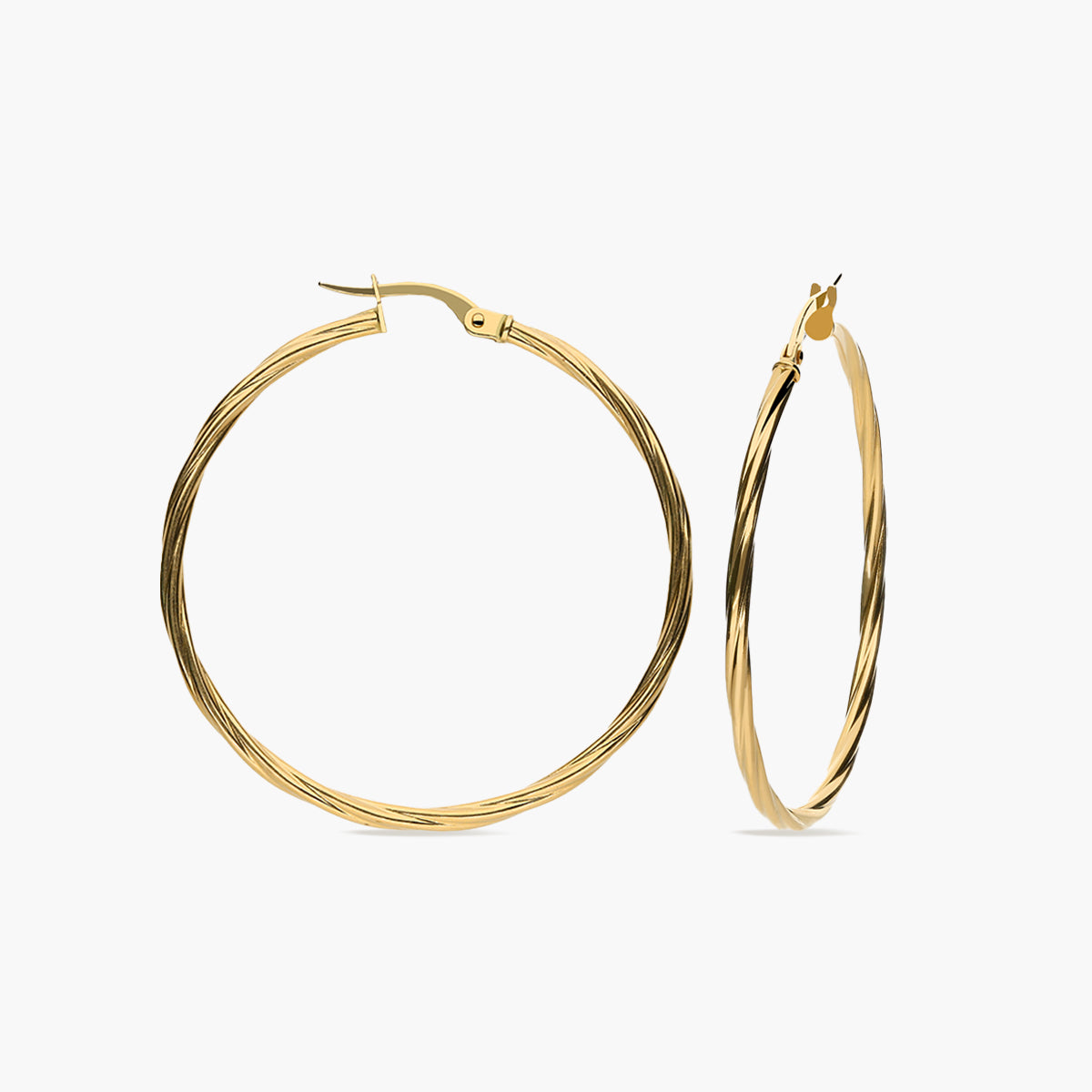 Pendientes de aro de oro 18K 40 mm TWIST