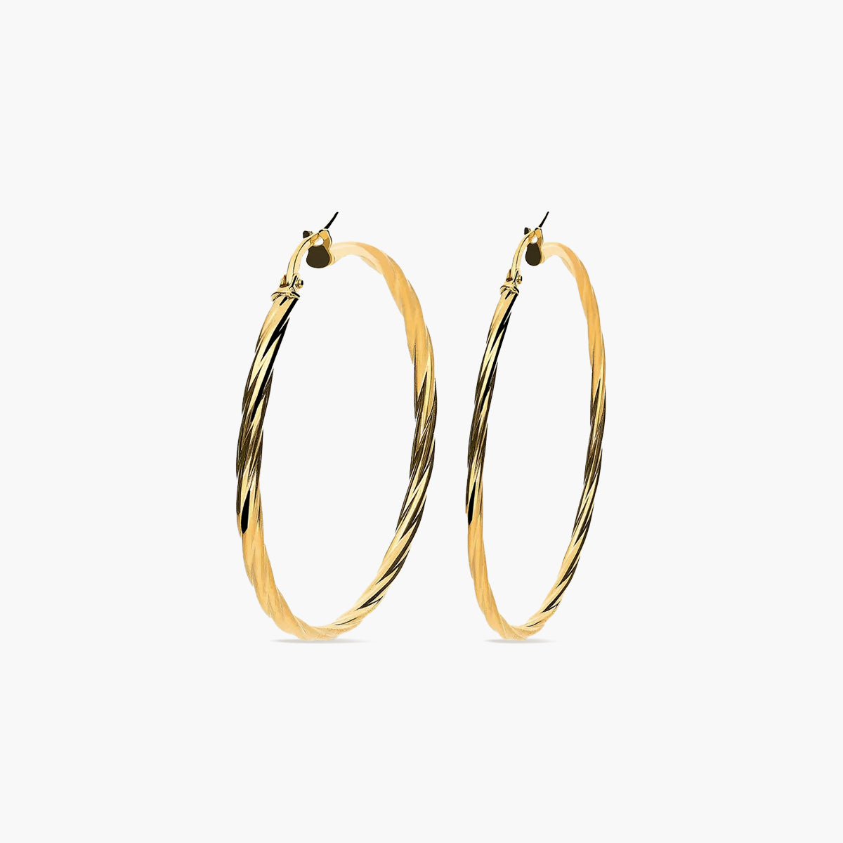 Pendientes de aro de oro 18K 45 mm TWIST