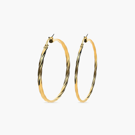 Pendientes de aro de oro 18K 45 mm TWIST