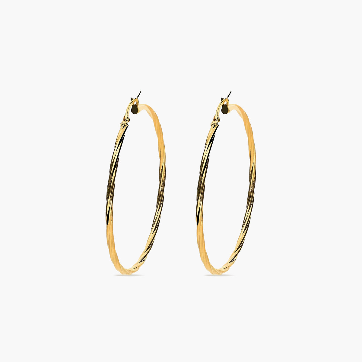Pendientes de aro de oro 18K 45 mm TWIST