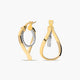 Pendientes de aro de oro bicolor 18K 20 mm HYPERBOLA