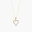 Collar silueta corazón de oro 18K circonitas 10 mm