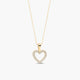 Collar silueta corazón de oro 18K circonitas 10 mm