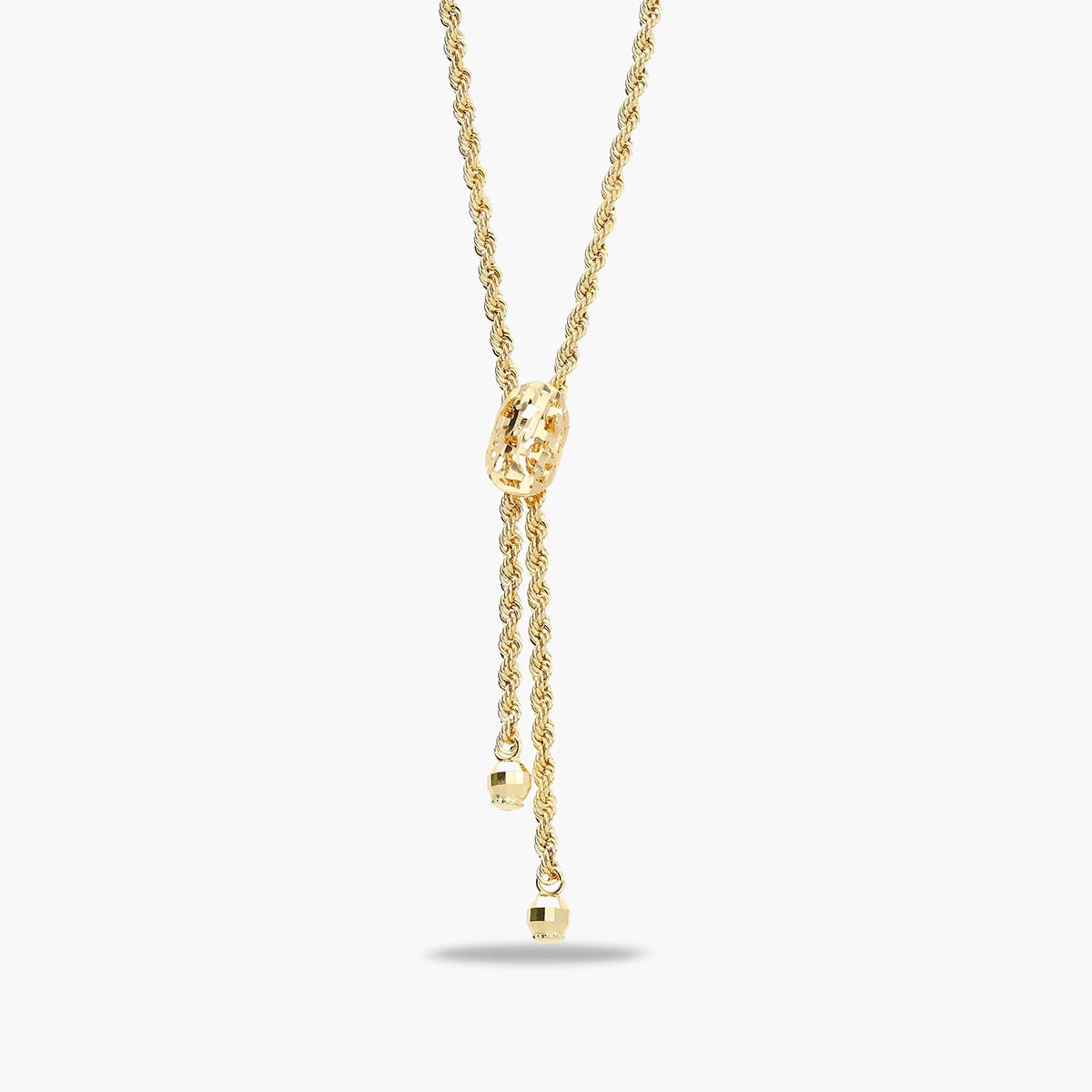 Gargantilla de oro 18K 45 cm cordón flecos