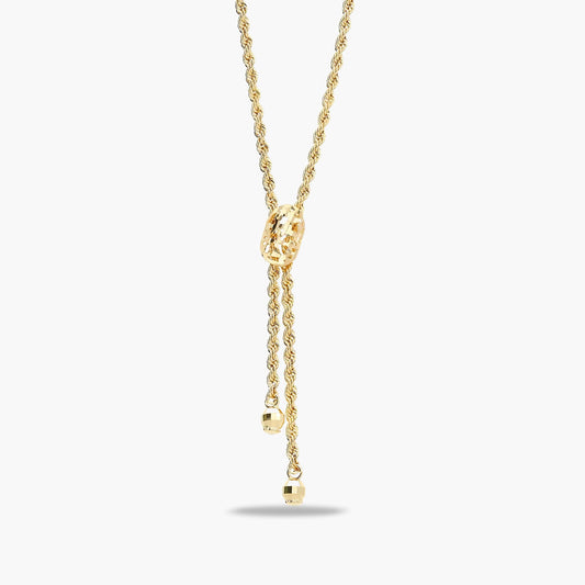 Gargantilla de oro 18K 45 cm cordón flecos