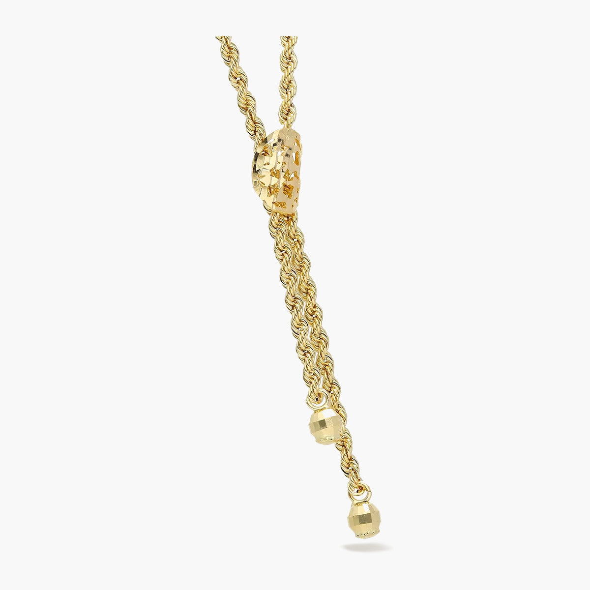 Gargantilla de oro 18K 45 cm cordón flecos