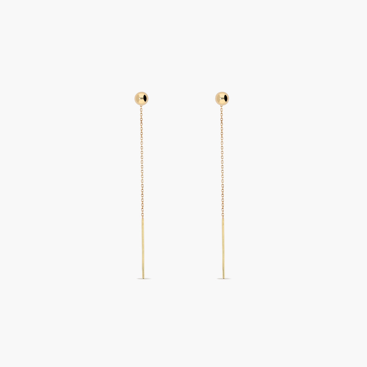 Pendientes largos de oro 18K 59 mm