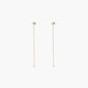 Pendientes largos de oro 18K circonitas 60 mm