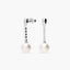 Pendientes largos de oro blanco 18K con perlas y circonitas 27 mm