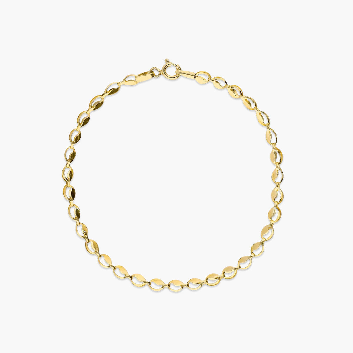Pulsera de oro 18K eslabón oval 19 cm