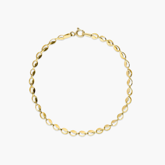 Pulsera de oro 18K eslabón oval 19 cm
