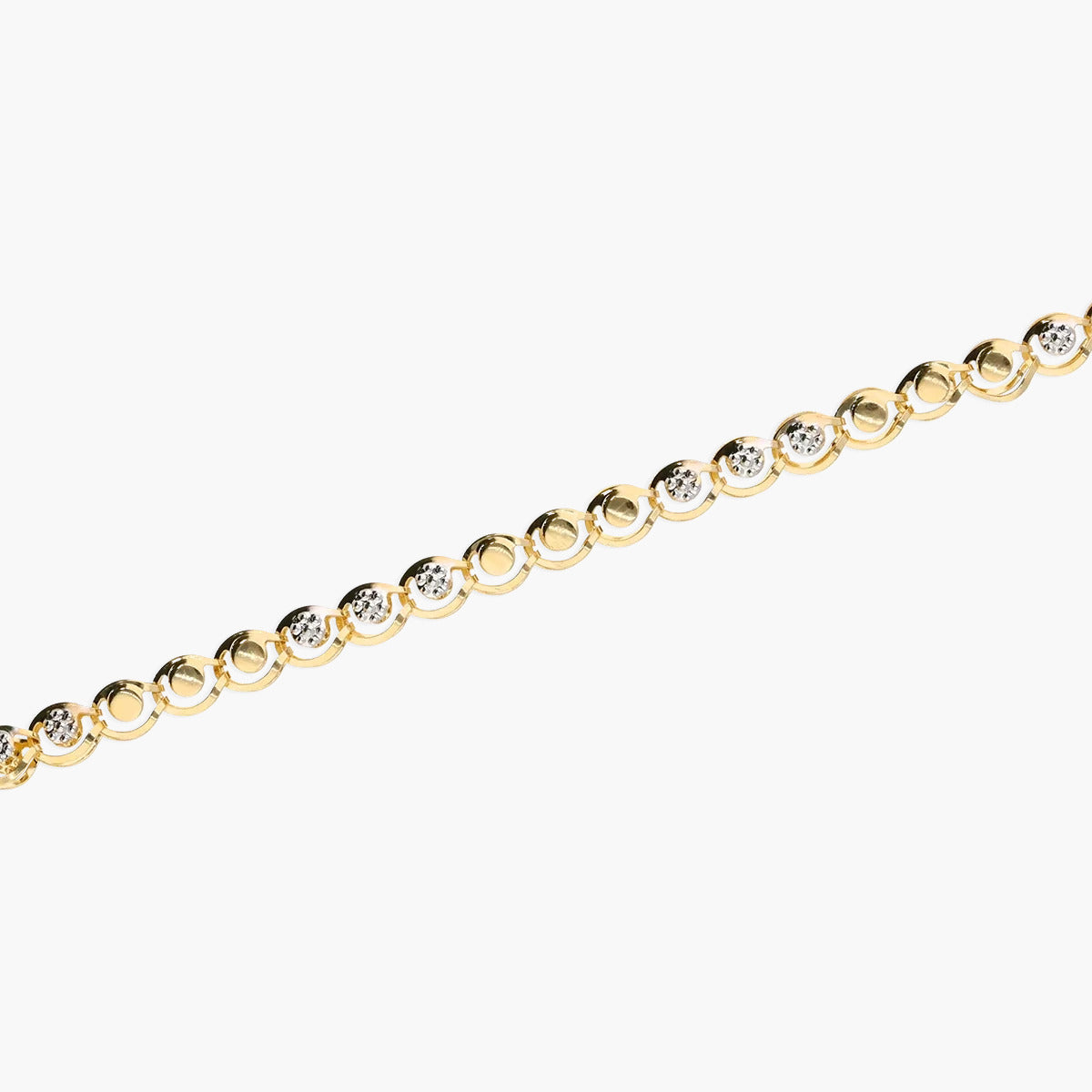 Pulsera de oro bicolor 18K 19 cm