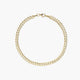 Pulsera de oro 18K eslabón espiga triángulo 19 cm