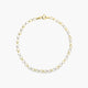 Pulsera de oro bicolor 18K eslabón oval 19 cm