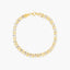Pulsera de oro bicolor 18K eslabón espiga 19 cm
