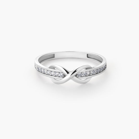Anillo de oro blanco 18K INFINITY