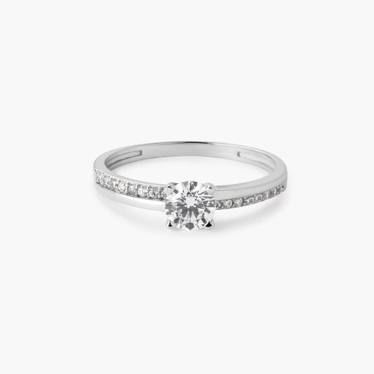 Anillo de oro blanco 18K