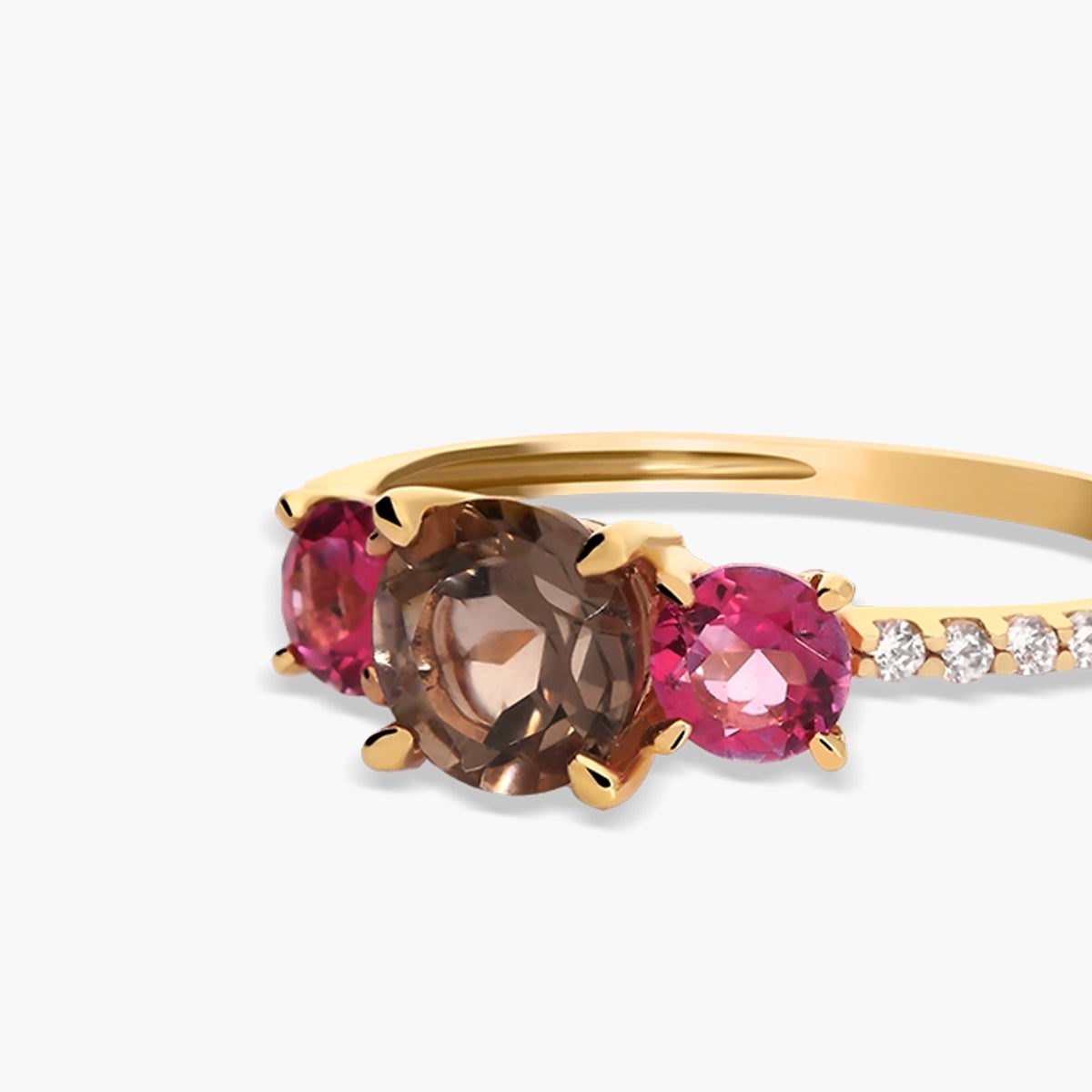 Anillo de oro 18K topacio 