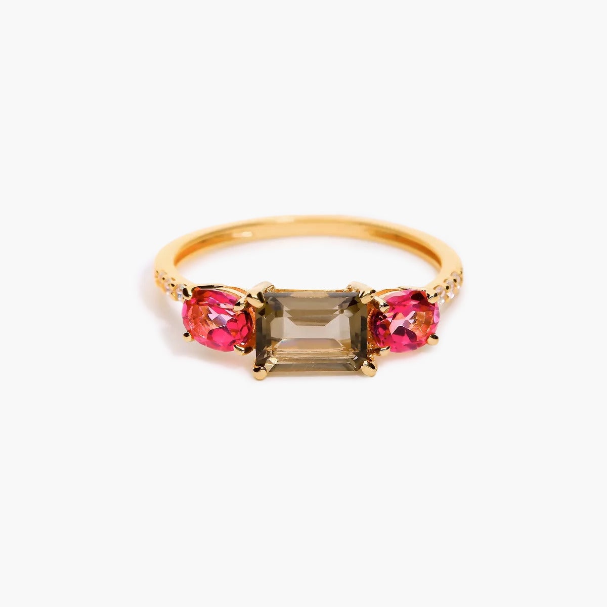 Anillo de oro 18K cuarzo 